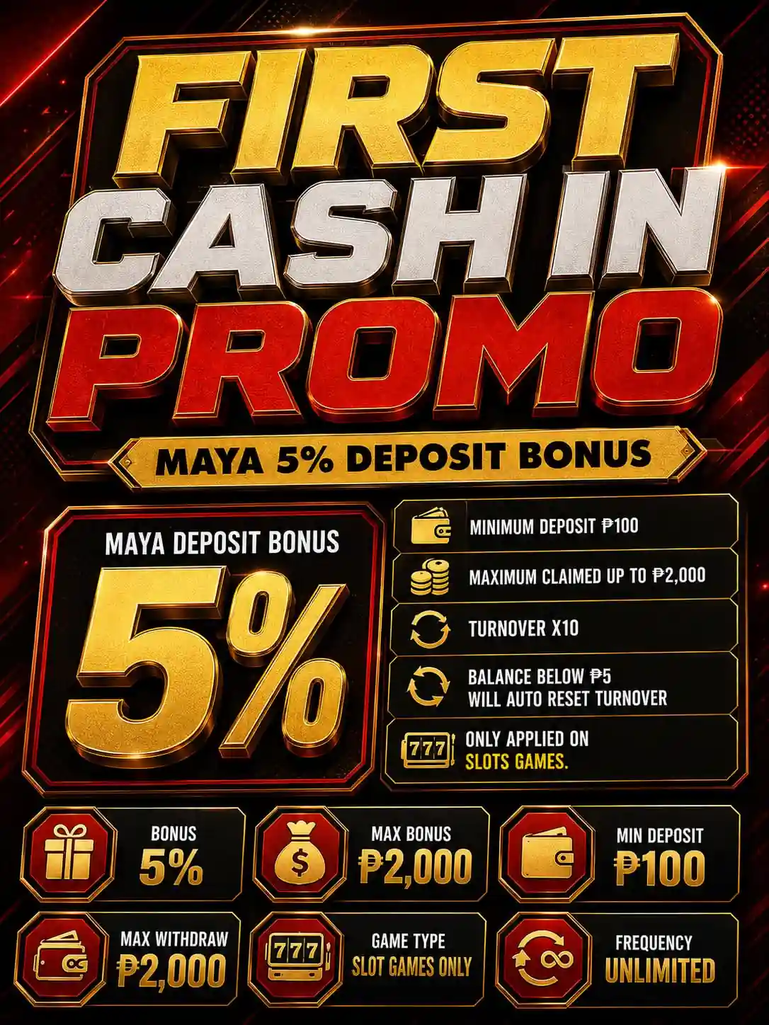 Maya 5% Deposit Bonus